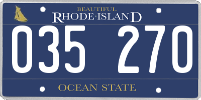 RI license plate 035270
