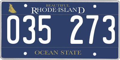 RI license plate 035273