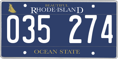 RI license plate 035274