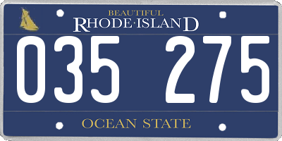 RI license plate 035275