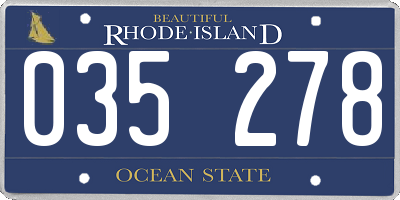 RI license plate 035278