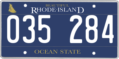 RI license plate 035284