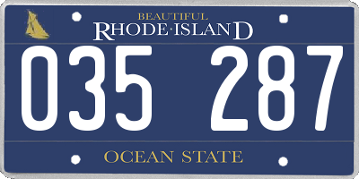 RI license plate 035287
