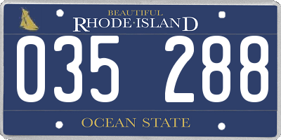 RI license plate 035288