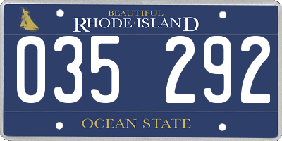 RI license plate 035292