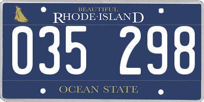 RI license plate 035298
