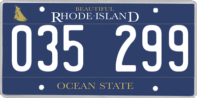 RI license plate 035299