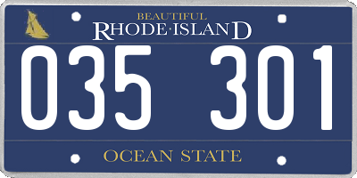 RI license plate 035301