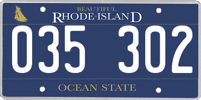 RI license plate 035302