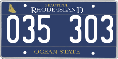 RI license plate 035303