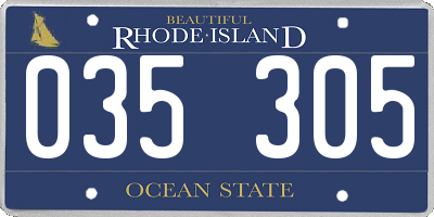 RI license plate 035305