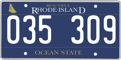 RI license plate 035309
