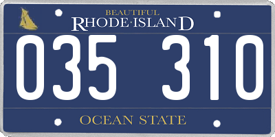 RI license plate 035310