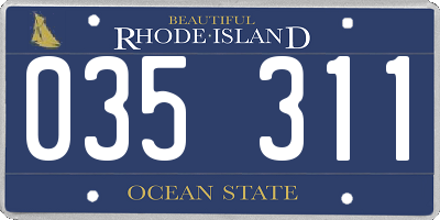 RI license plate 035311