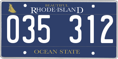 RI license plate 035312