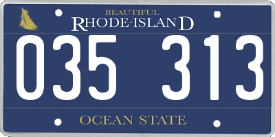 RI license plate 035313