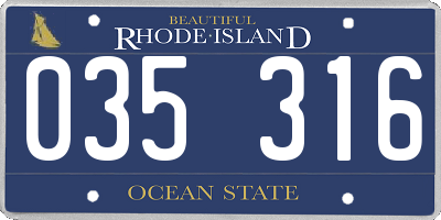RI license plate 035316