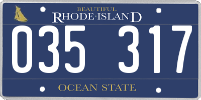 RI license plate 035317