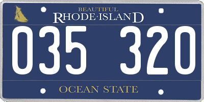 RI license plate 035320