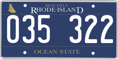 RI license plate 035322