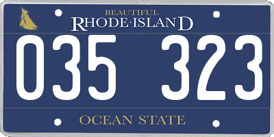 RI license plate 035323
