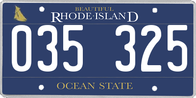 RI license plate 035325
