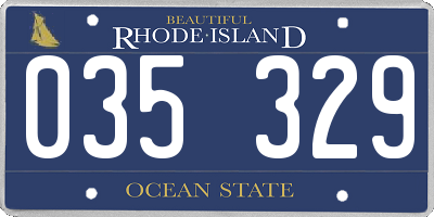RI license plate 035329