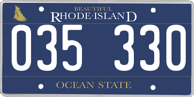 RI license plate 035330