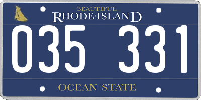 RI license plate 035331
