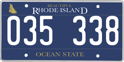 RI license plate 035338