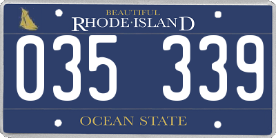 RI license plate 035339