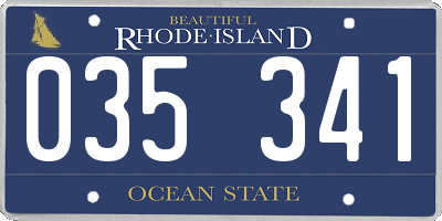 RI license plate 035341