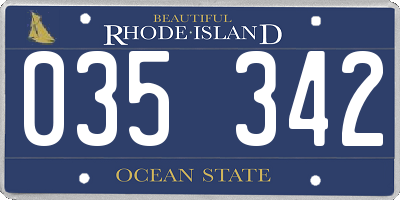 RI license plate 035342