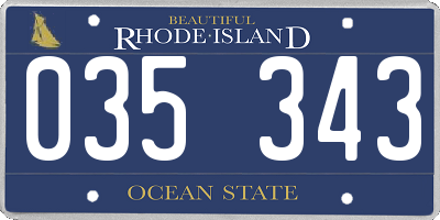 RI license plate 035343