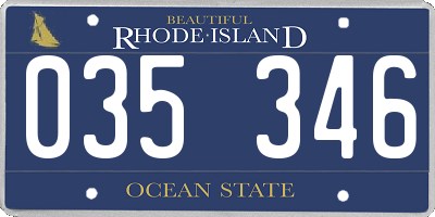 RI license plate 035346