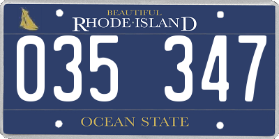 RI license plate 035347
