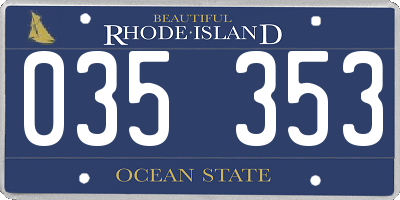 RI license plate 035353