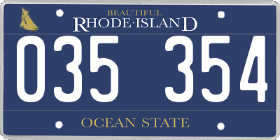 RI license plate 035354