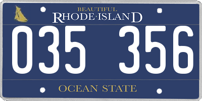 RI license plate 035356