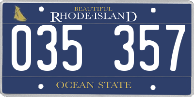 RI license plate 035357