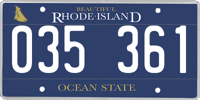 RI license plate 035361