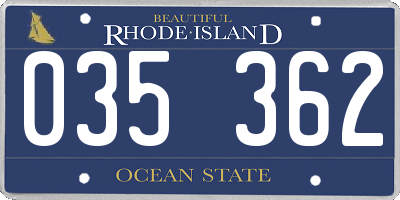 RI license plate 035362