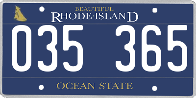 RI license plate 035365