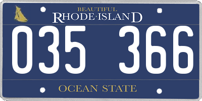 RI license plate 035366
