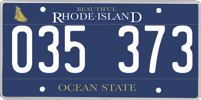 RI license plate 035373