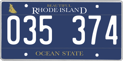 RI license plate 035374