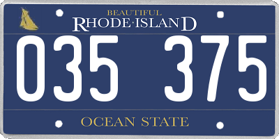 RI license plate 035375