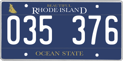 RI license plate 035376