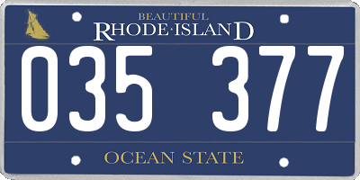 RI license plate 035377