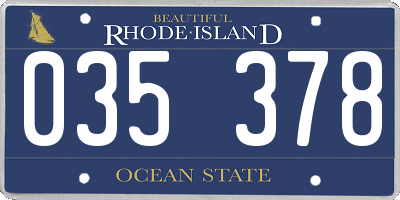 RI license plate 035378